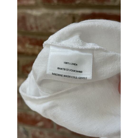Eileen Fisher Linen Pants Straight White Medium Preppy Coastal Beachy Lagenlook - Picture 6 of 8